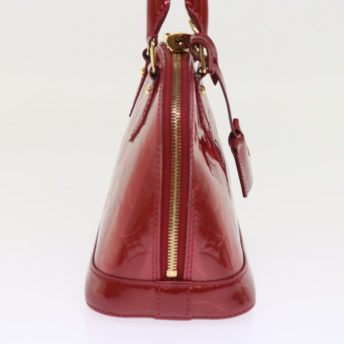 LOUIS VUITTON Vernis Rayure Alma BB Bag 2way Pomme D'amour M91593 LV 55057