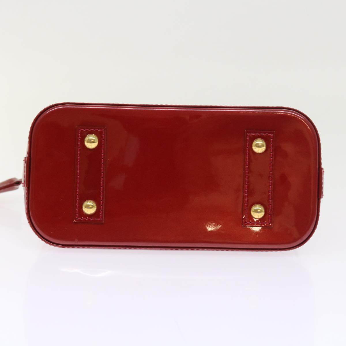 LOUIS VUITTON Vernis Rayure Alma BB Bag 2way Pomme D'amour M91593 LV 55057