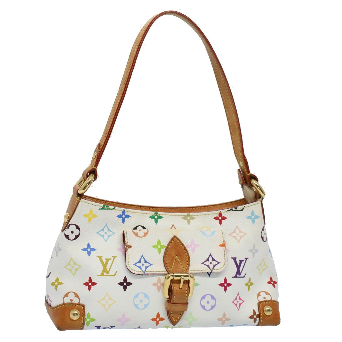 LOUIS VUITTON Monogram Multicolor Eliza Shoulder Bag White M40098 LV 55061