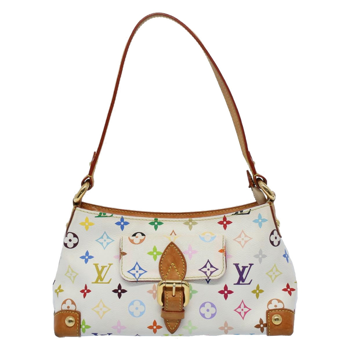 LOUIS VUITTON Monogram Multicolor Eliza Shoulder Bag White M40098 LV 55061