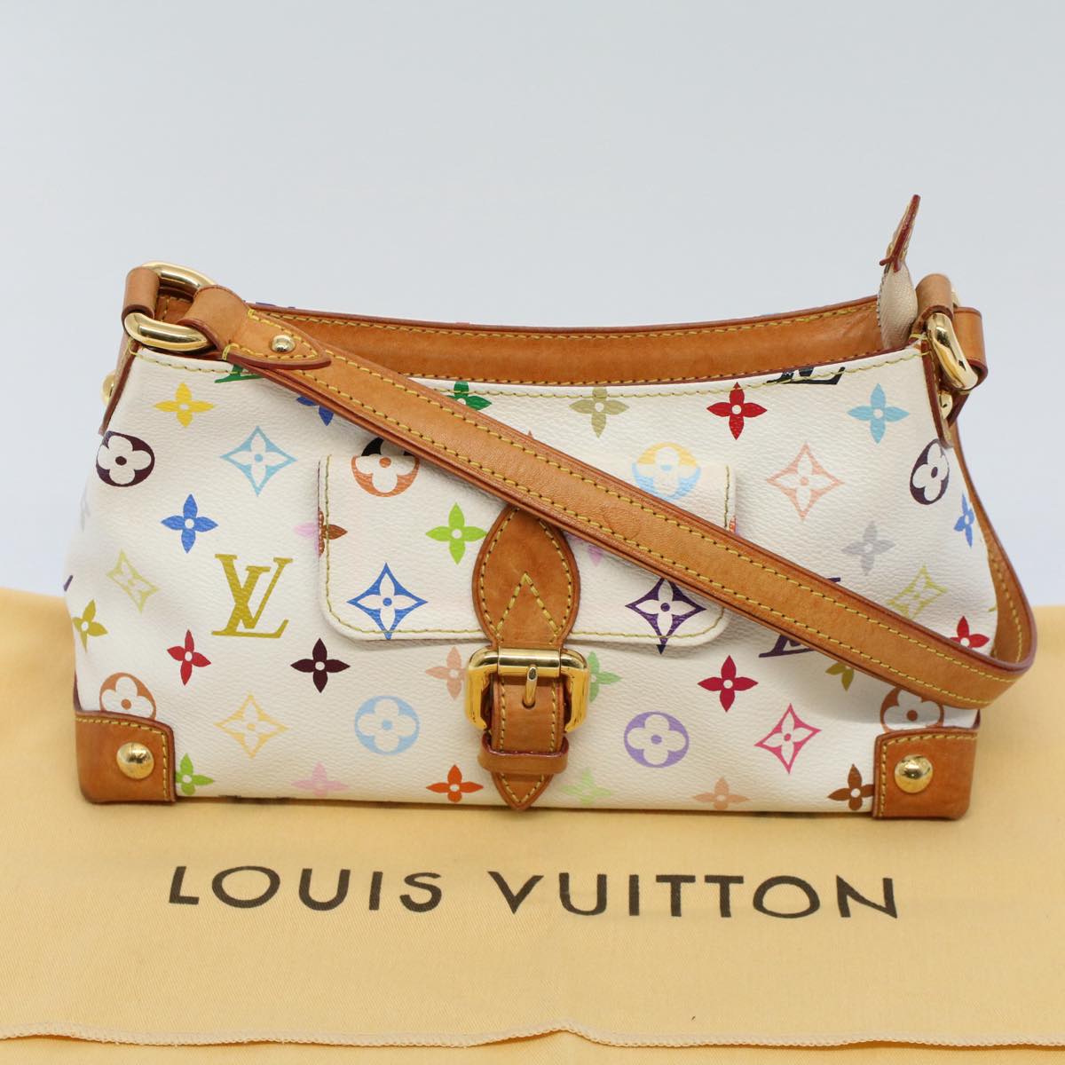 LOUIS VUITTON Monogram Multicolor Eliza Shoulder Bag White M40098 LV 55061