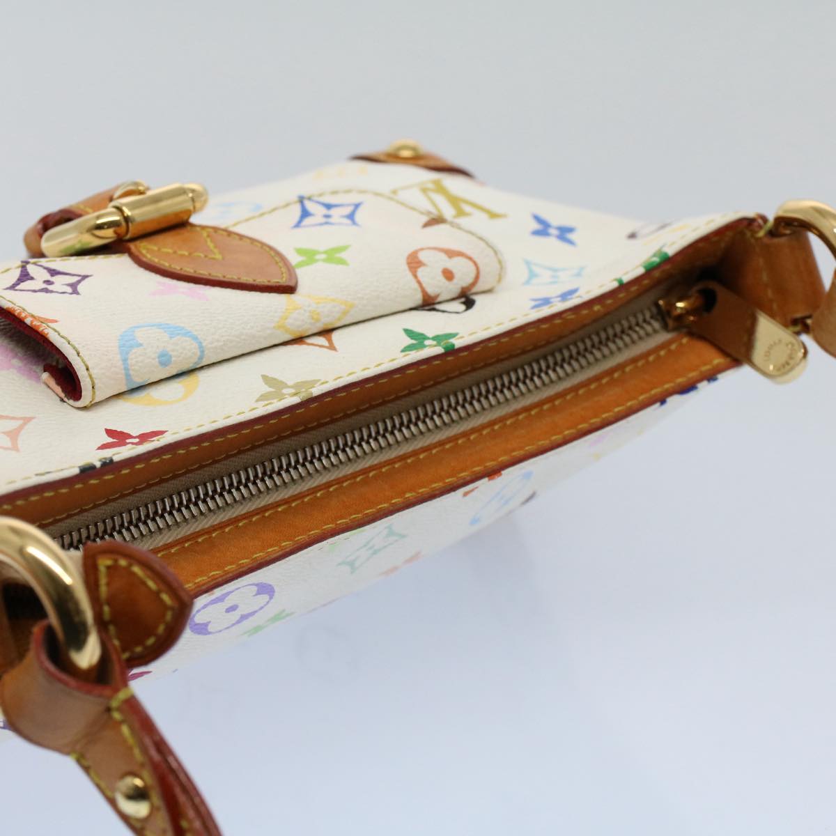 LOUIS VUITTON Monogram Multicolor Eliza Shoulder Bag White M40098 LV 55061