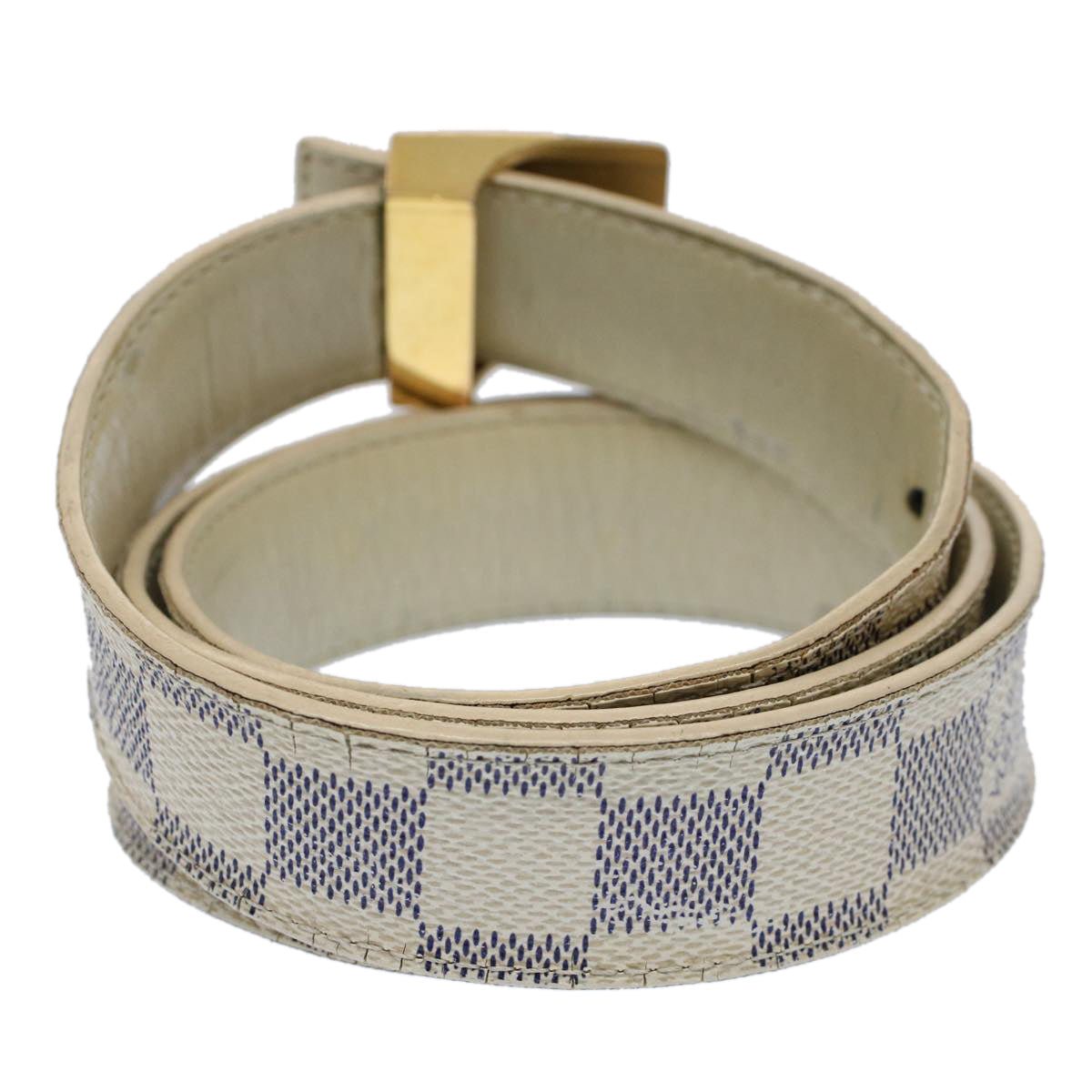 LOUIS VUITTON Damier Azur Ceinture Carre Belt 29.5""-33.5"" M9678 LV 55072