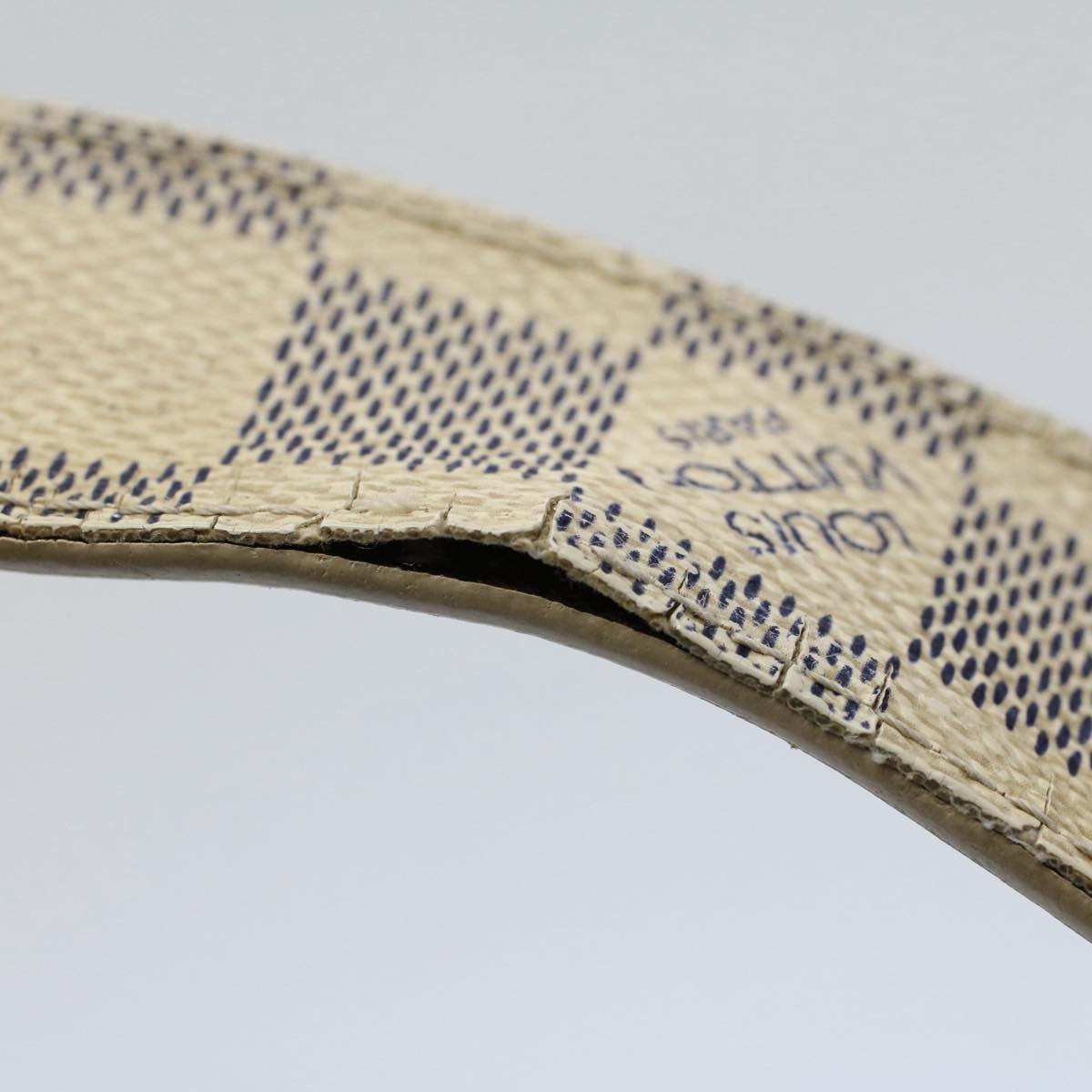 LOUIS VUITTON Damier Azur Ceinture Carre Belt 29.5""-33.5"" M9678 LV 55072