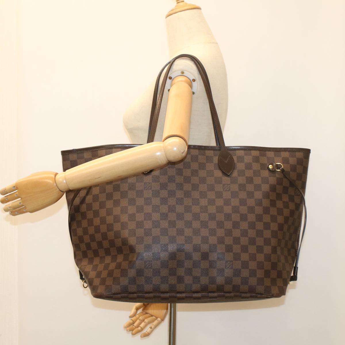 LOUIS VUITTON Damier Ebene Neverfull GM Tote Bag N51106 LV 55081