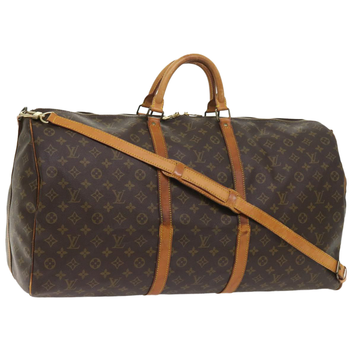 LOUIS VUITTON Monogram Keepall Bandouliere 60 Boston Bag M41412 LV 55086