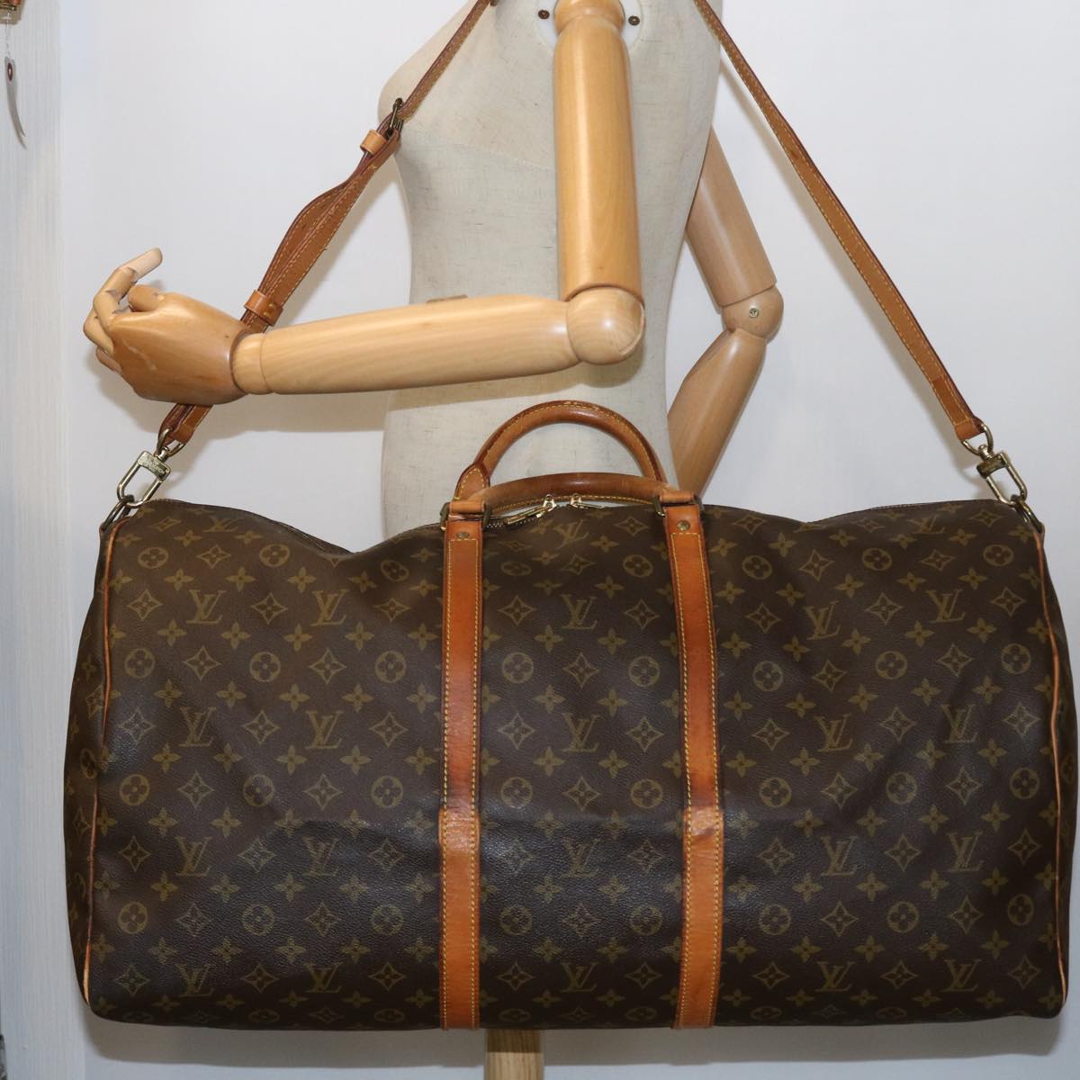 LOUIS VUITTON Monogram Keepall Bandouliere 60 Boston Bag M41412 LV 55086
