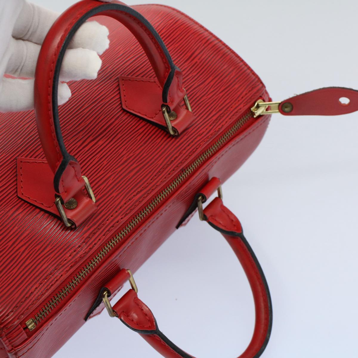 LOUIS VUITTON Epi Speedy 25 Hand Bag Castilian Red M43017 LV 55088