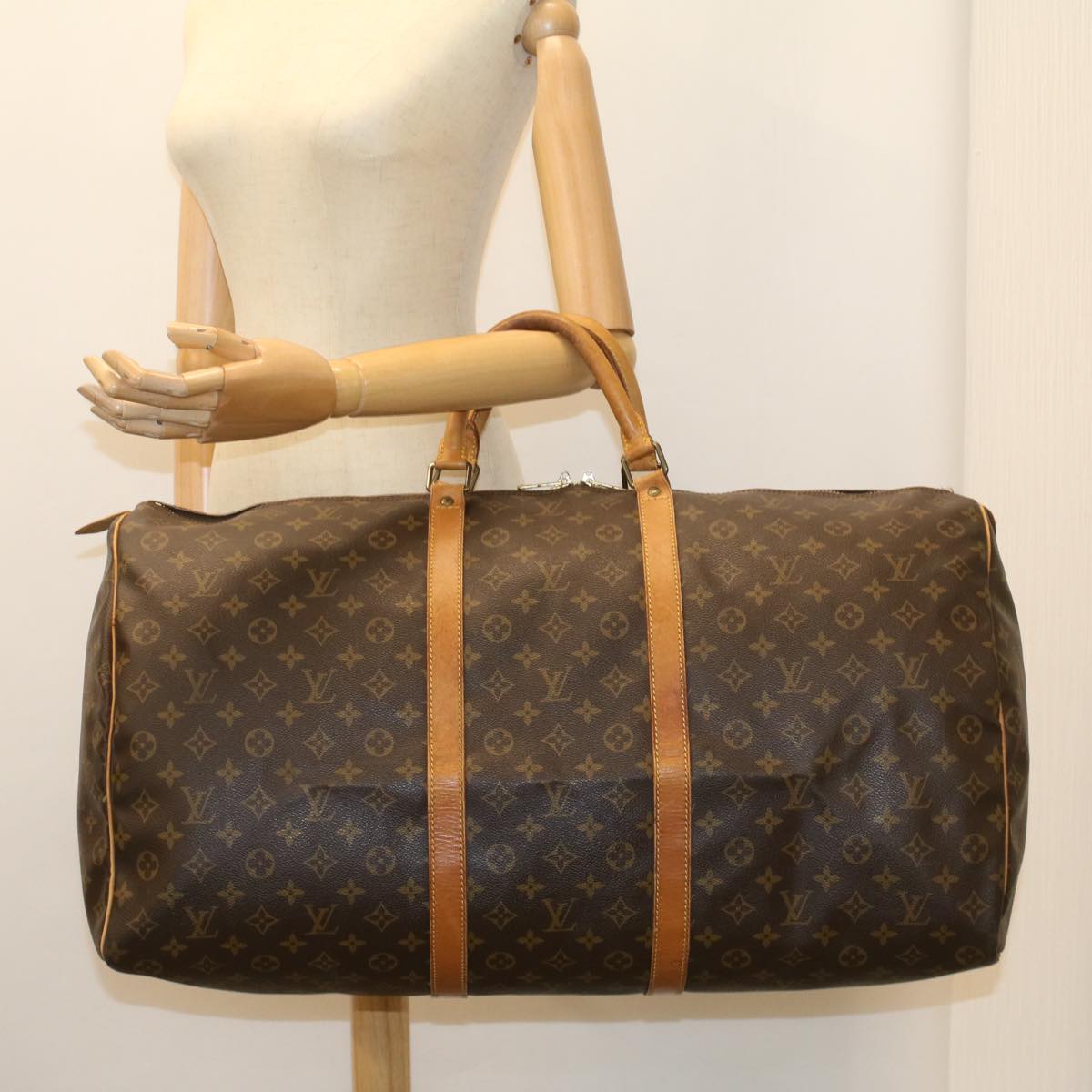 LOUIS VUITTON Monogram Keepall 60 Boston Bag M41422 LV 55098