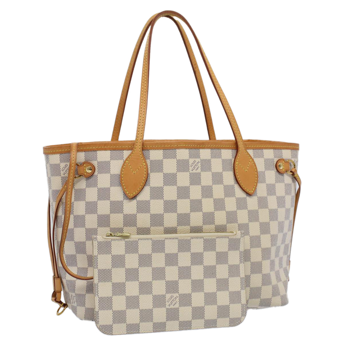 LOUIS VUITTON Damier Azur Neverfull PM Tote Bag N41362 LV 55104