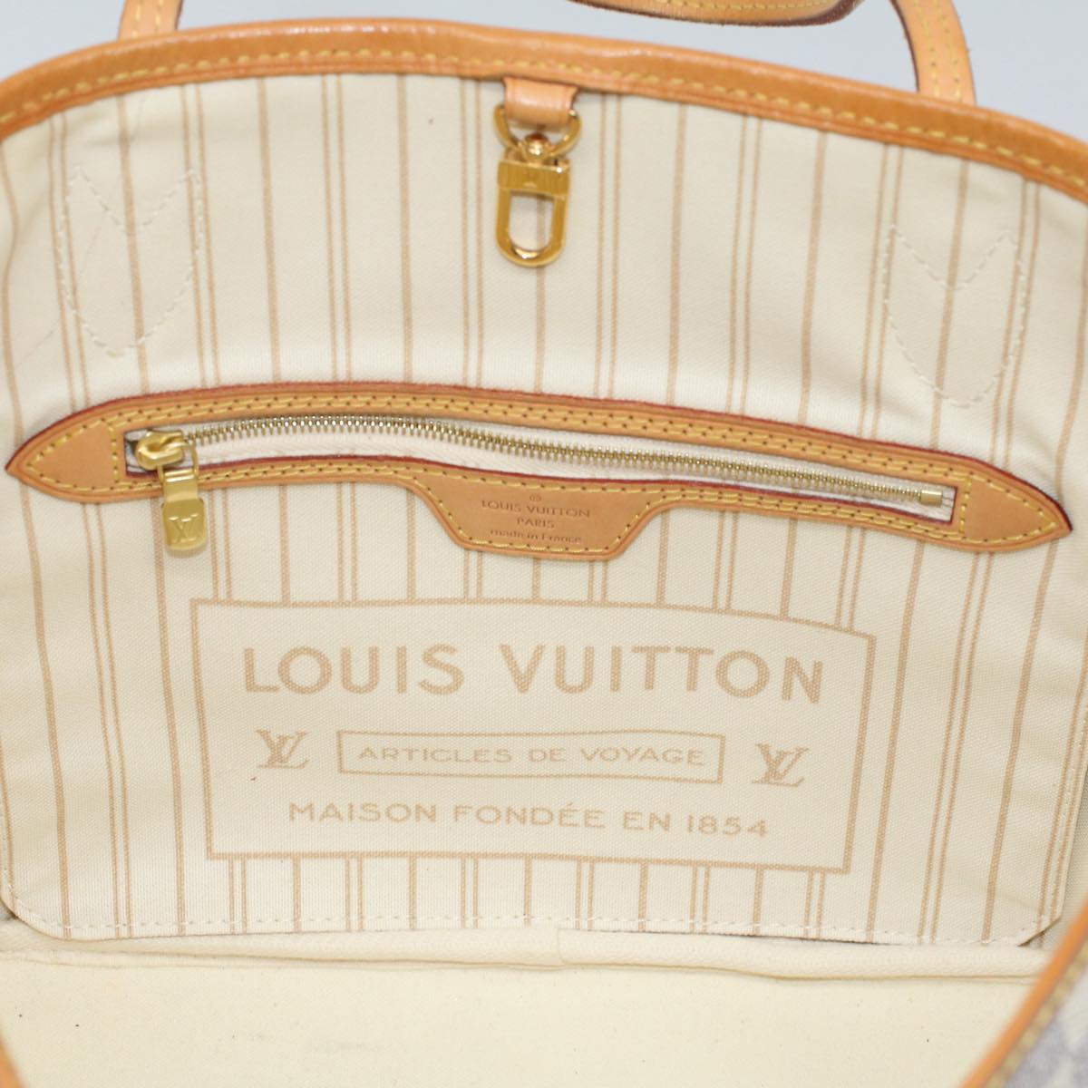 LOUIS VUITTON Damier Azur Neverfull PM Tote Bag N41362 LV 55104