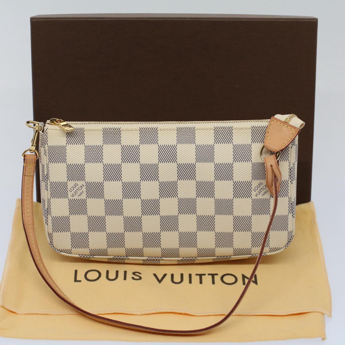 LOUIS VUITTON Damier Azur Pochette Accessoires Pouch N51986 LV 55108A