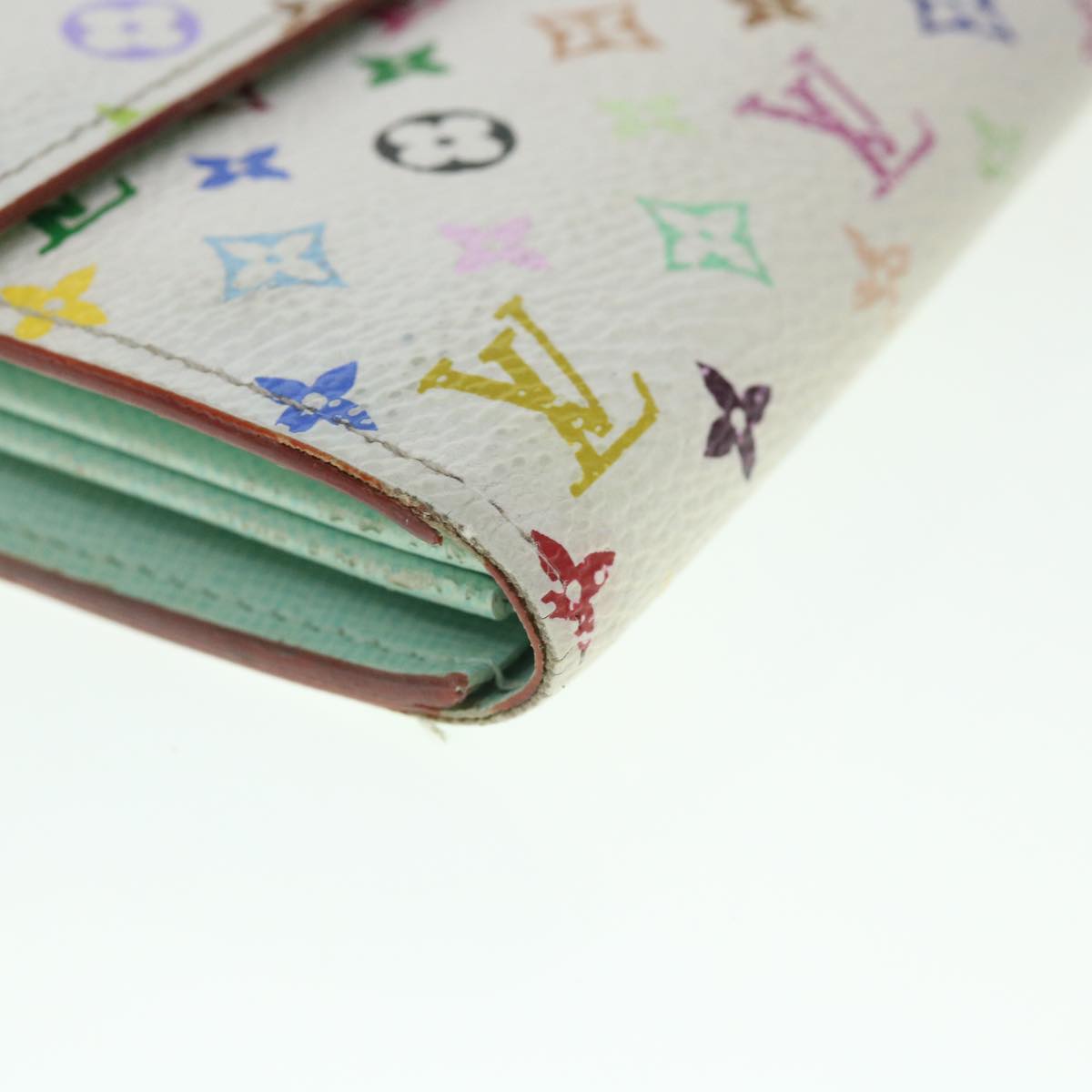 LOUIS VUITTON Multicolor Portefeuille Sarah Long Wallet White M93532 55113