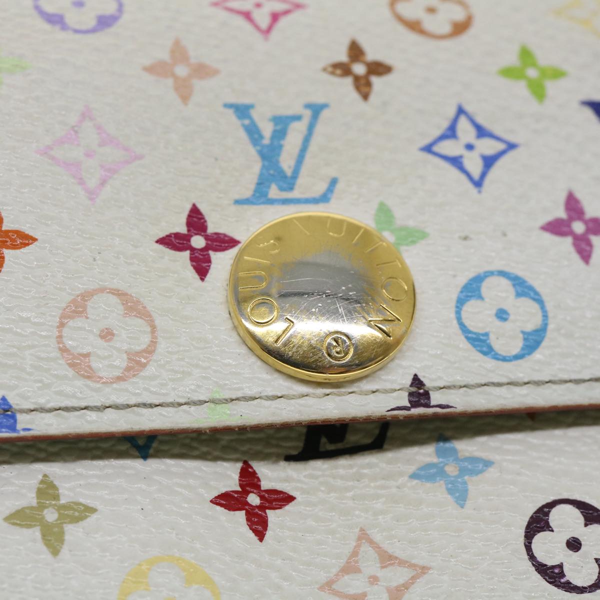 LOUIS VUITTON Multicolor Portefeuille Sarah Long Wallet White M93532 55113
