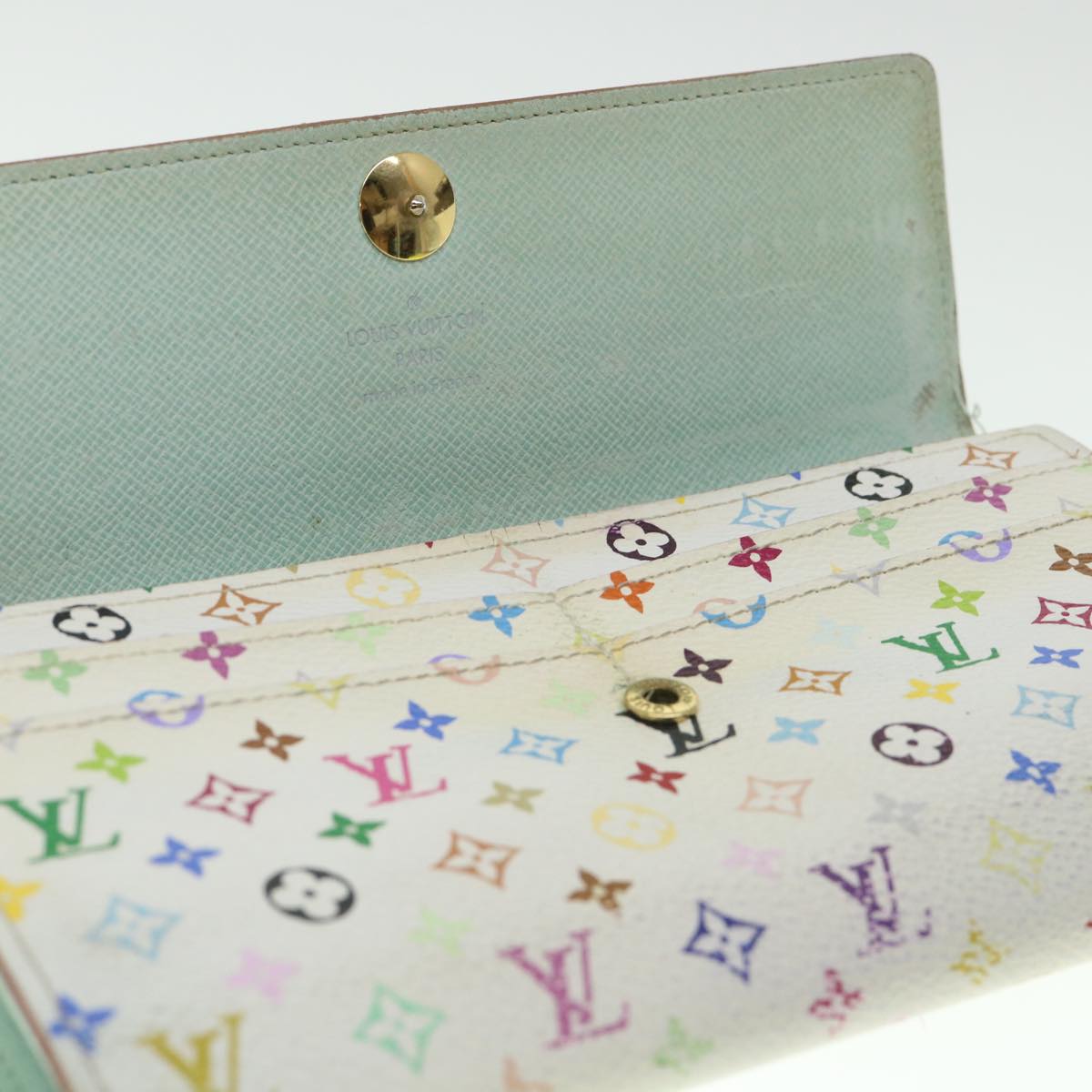 LOUIS VUITTON Multicolor Portefeuille Sarah Long Wallet White M93532 55113