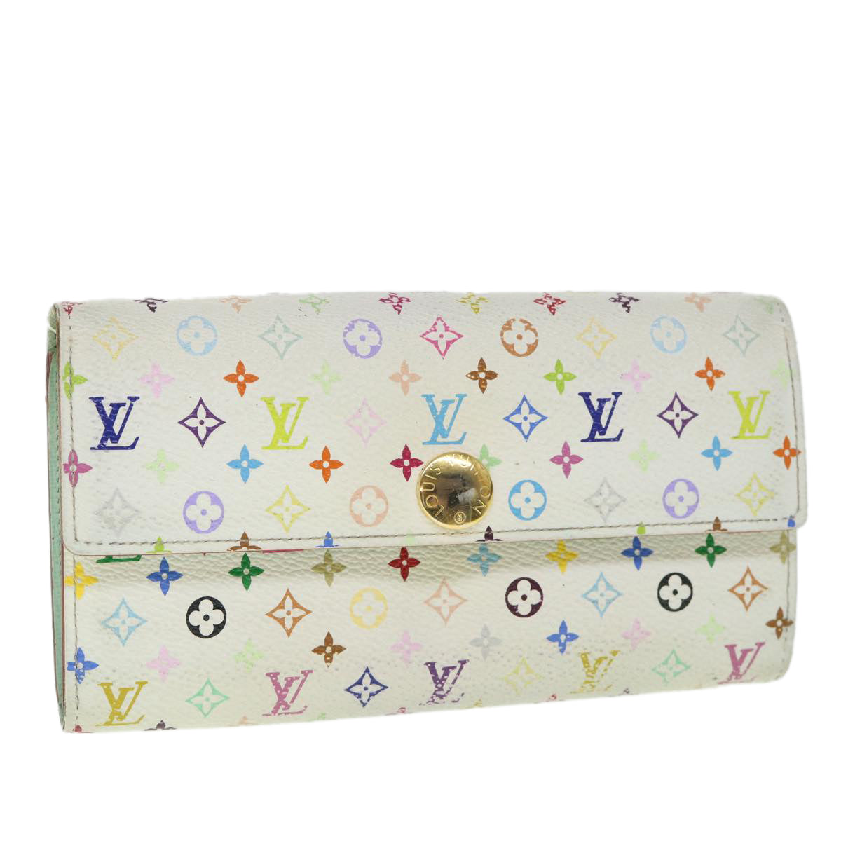LOUIS VUITTON Multicolor Portefeuille Sarah Long Wallet White M93532 55113
