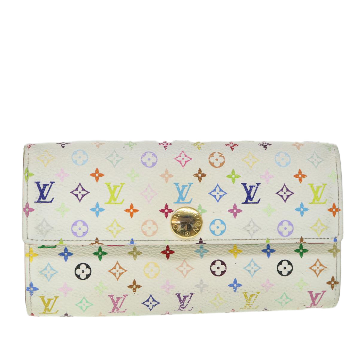 LOUIS VUITTON Multicolor Portefeuille Sarah Long Wallet White M93532 55113