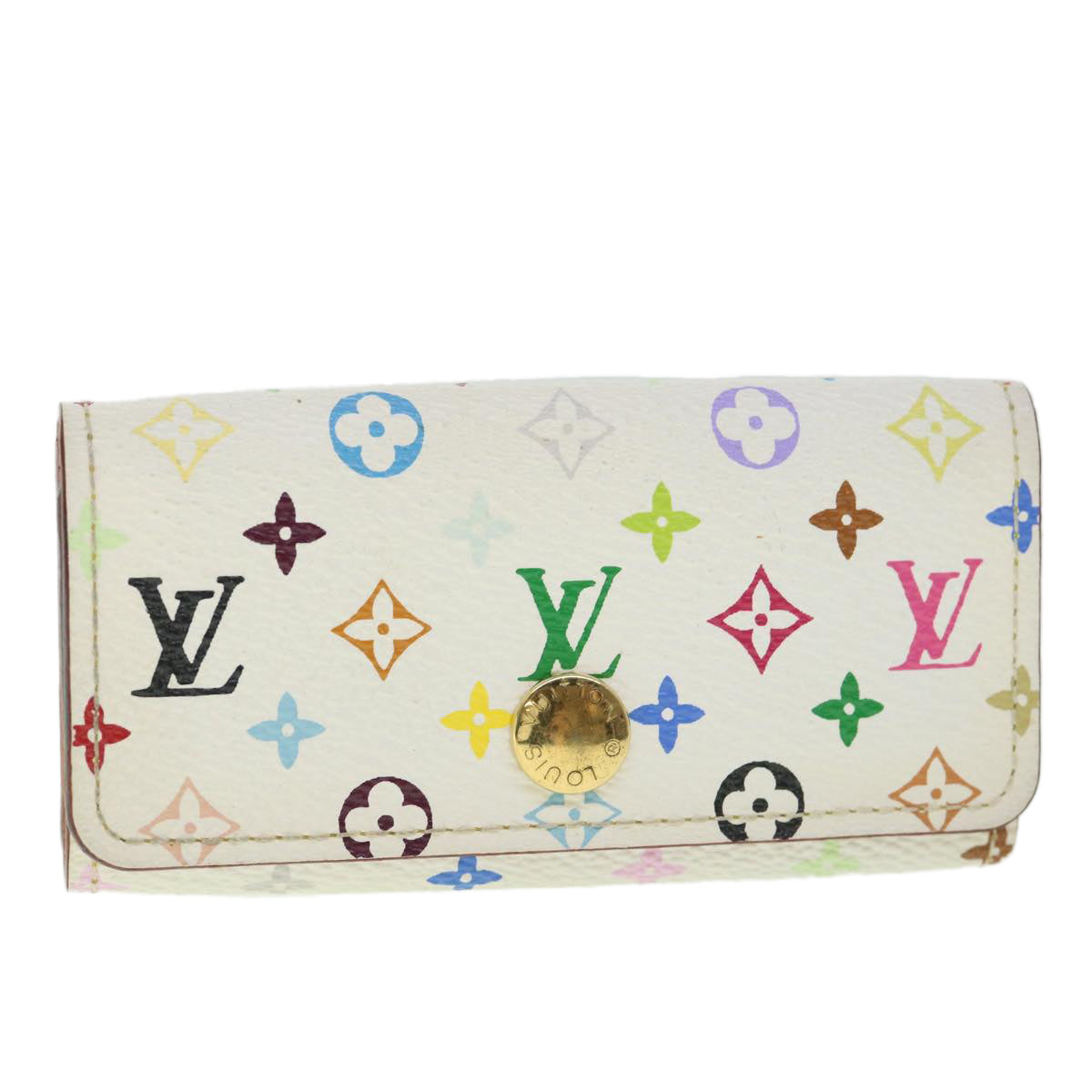 LOUIS VUITTON Monogram Multicolor Multi Cles 4 Keys Case White M60043 55115