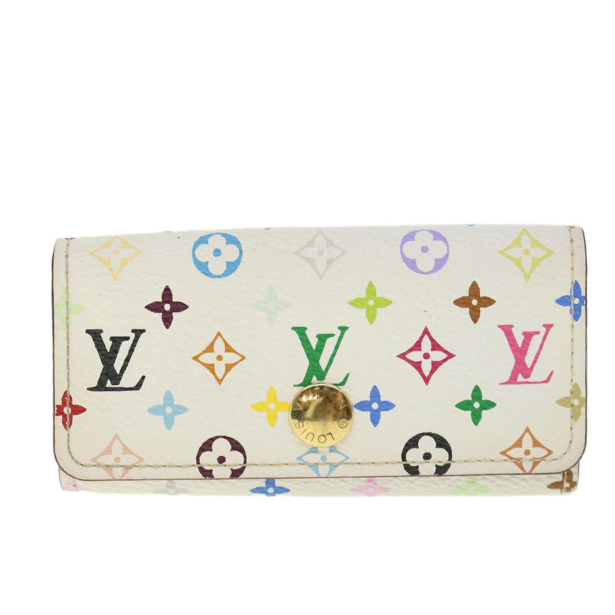 LOUIS VUITTON Monogram Multicolor Multi Cles 4 Keys Case White M60043 55115