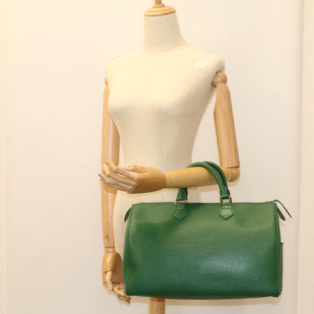 LOUIS VUITTON Epi Speedy 35 Hand Bag Borneo Green M42994 LV 55129