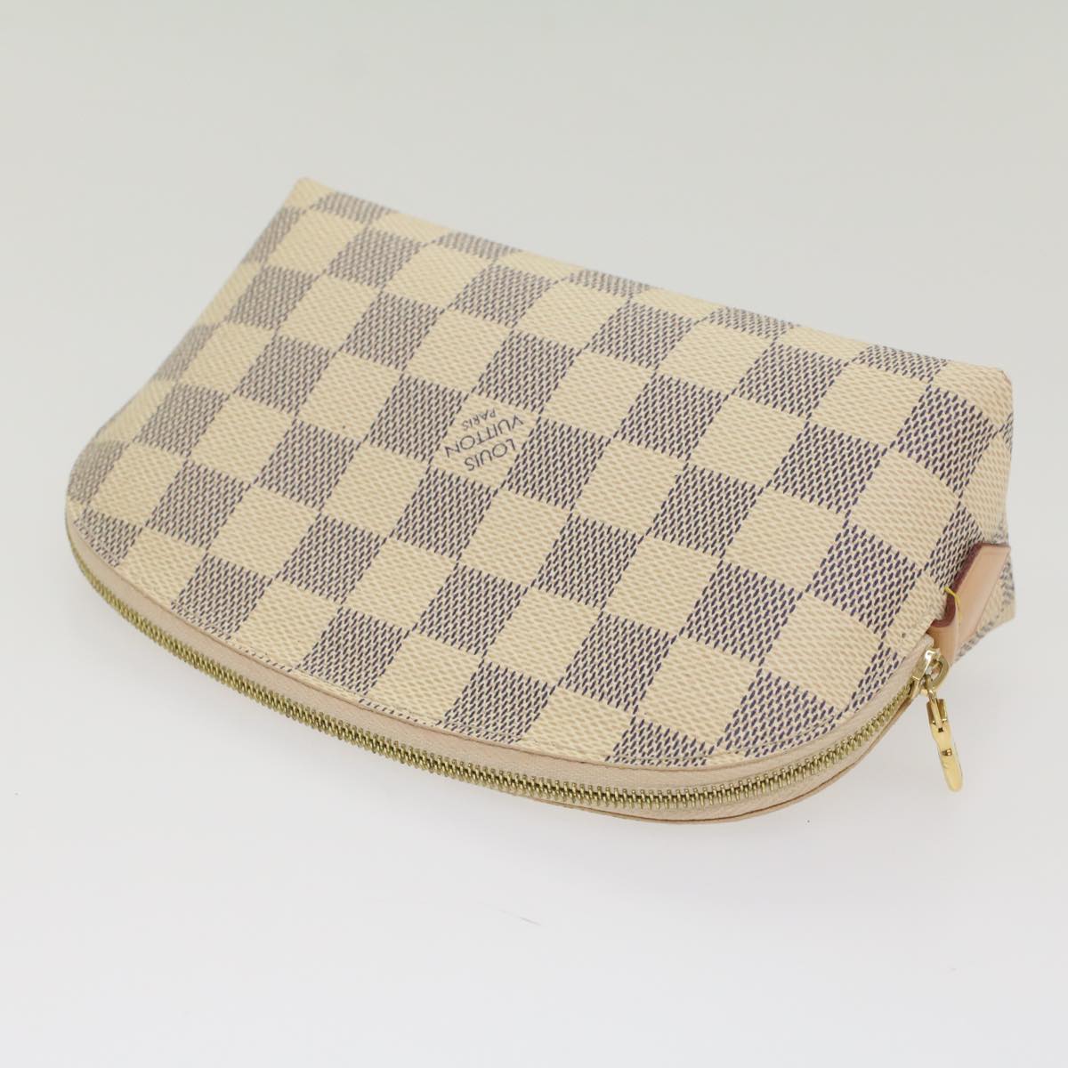 LOUIS VUITTON Damier Azur Pochette Cosmetic PM Pouch N60024 LV 55137