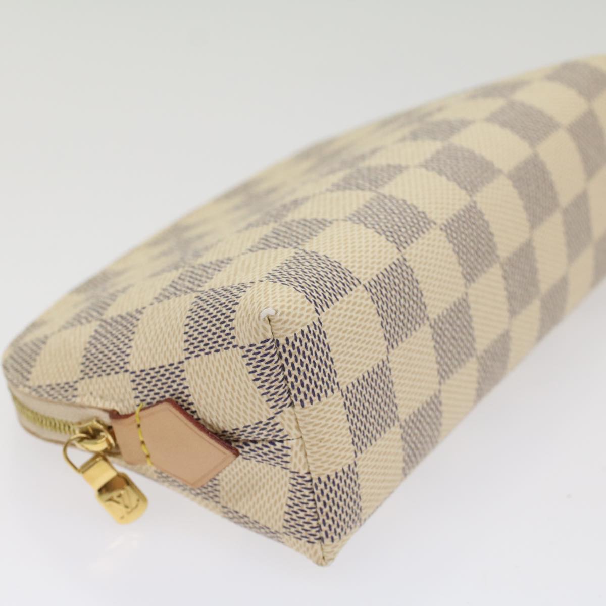 LOUIS VUITTON Damier Azur Pochette Cosmetic PM Pouch N60024 LV 55137