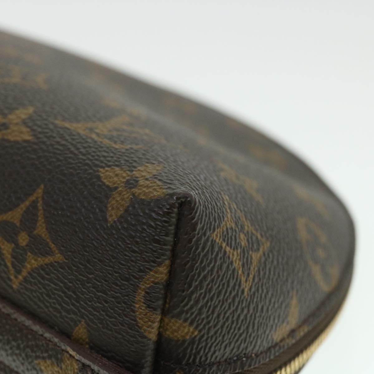 LOUIS VUITTON Monogram Trousse Demi Ronde Cosmetic Pouch M47520 LV 55144