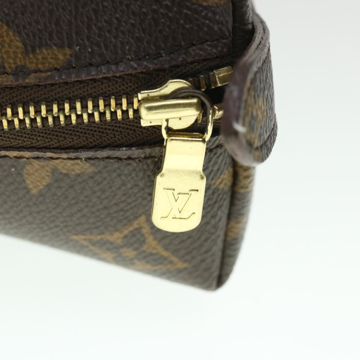LOUIS VUITTON Monogram Trousse Demi Ronde Cosmetic Pouch M47520 LV 55144