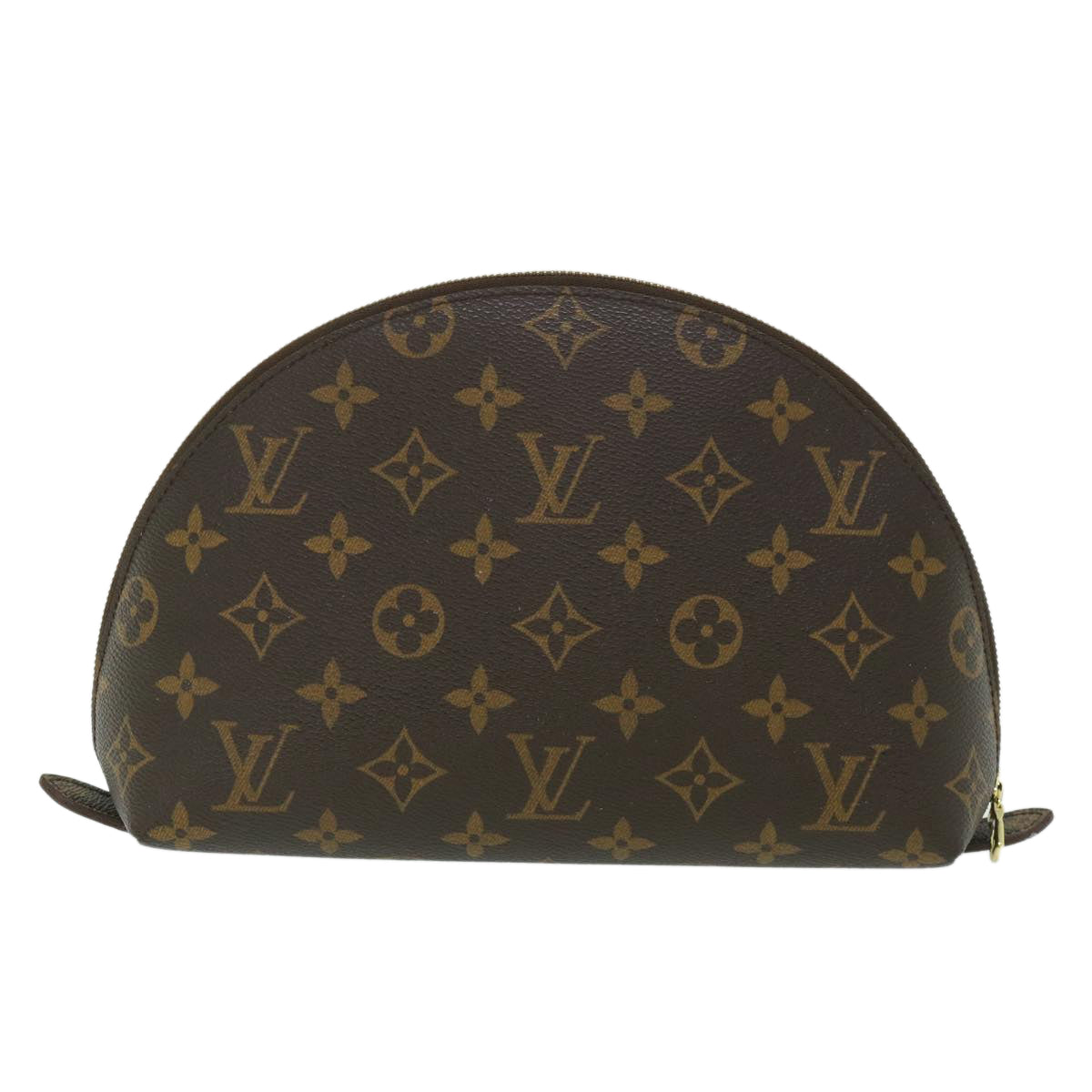 LOUIS VUITTON Monogram Trousse Demi Ronde Cosmetic Pouch M47520 LV 55144
