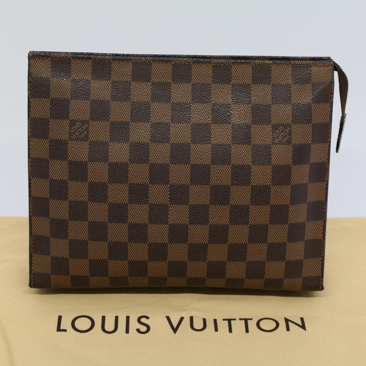 LOUIS VUITTON Damier Ebene Poche Toilette 26 Pouch N47543 LV 55161