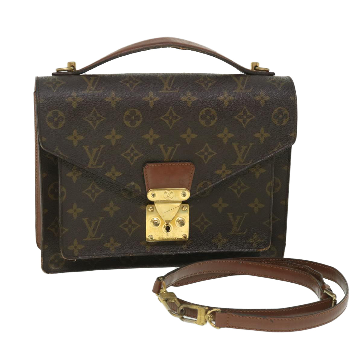 LOUIS VUITTON Monogram Monceau 28 Hand Bag 2way M51185 LV 55168