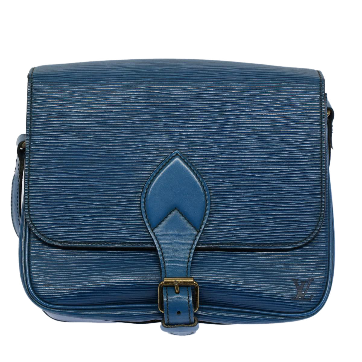 LOUIS VUITTON Epi Cartouchiere MM Shoulder Bag Blue M52245 LV 55173