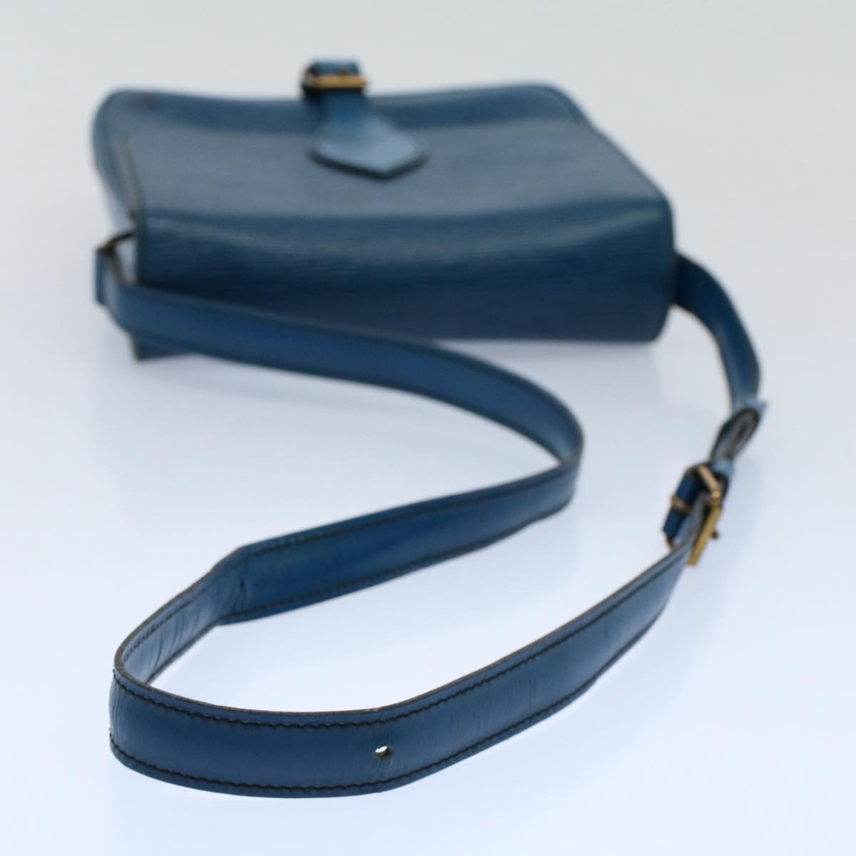 LOUIS VUITTON Epi Cartouchiere MM Shoulder Bag Blue M52245 LV 55173