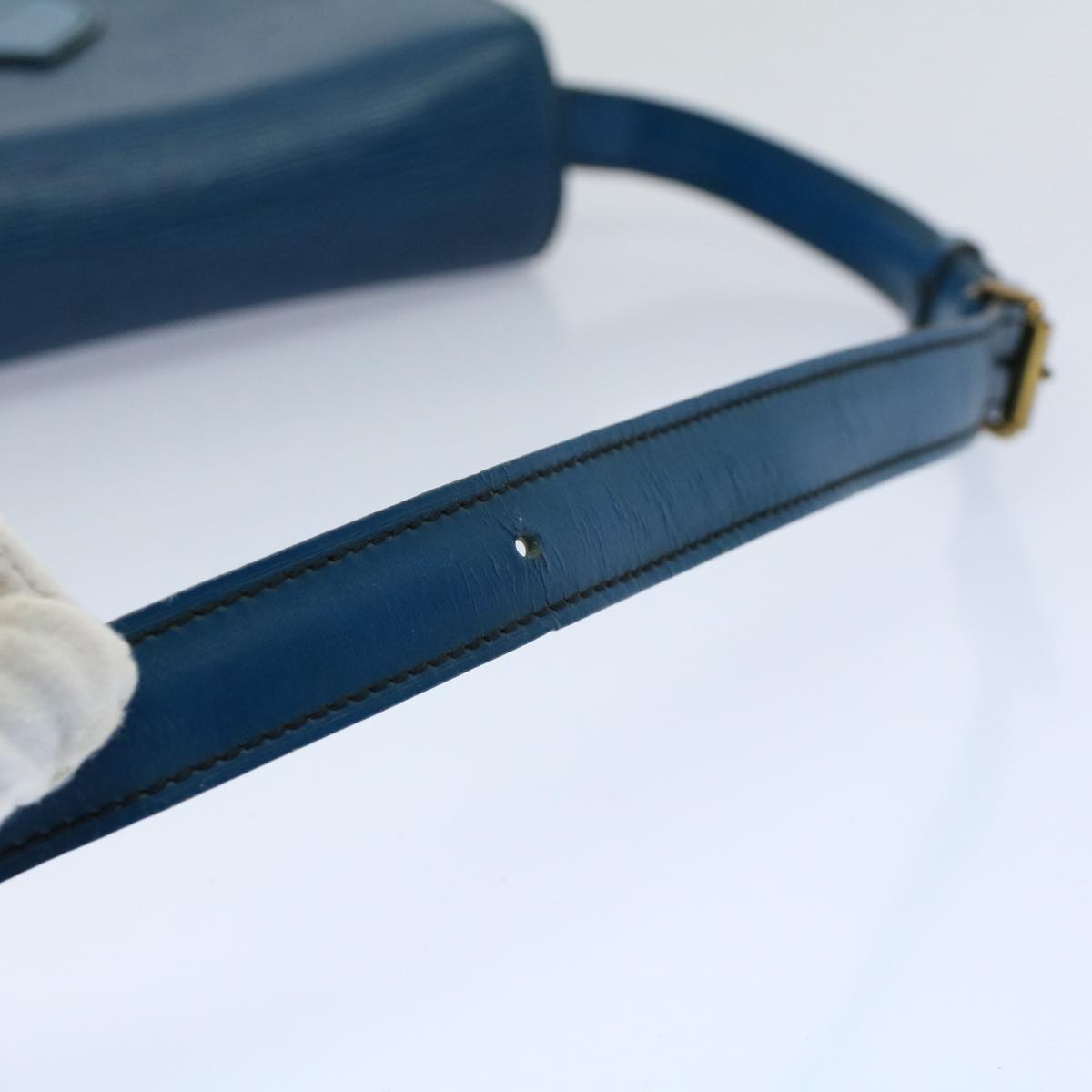 LOUIS VUITTON Epi Cartouchiere MM Shoulder Bag Blue M52245 LV 55173