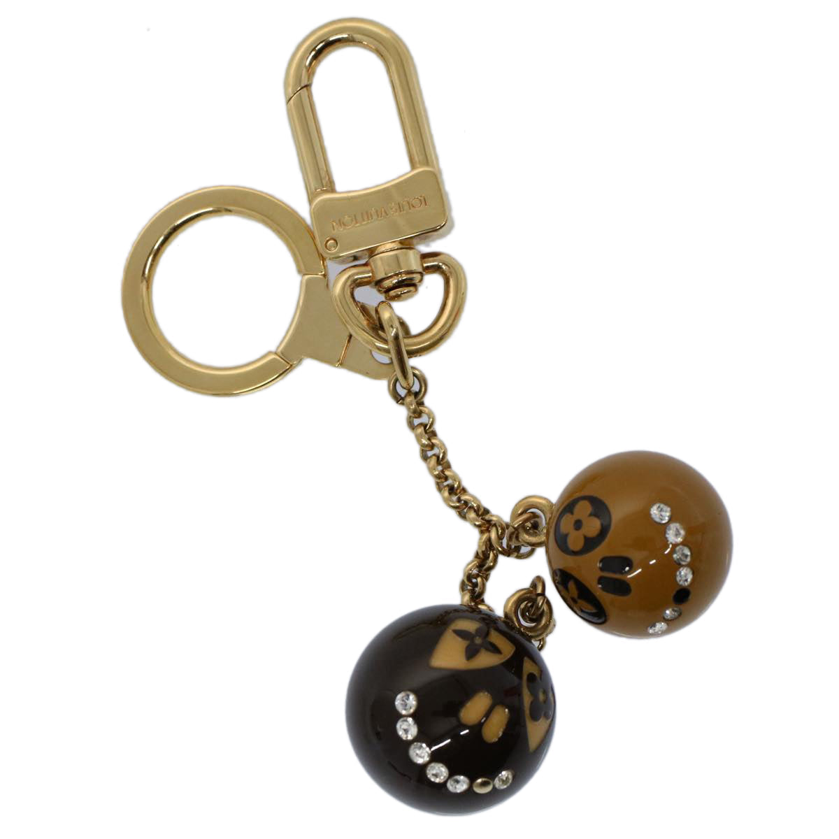 LOUIS VUITTON Porte Cles Jack & Lucy Key Holder Brown Gold M65376 LV 55174