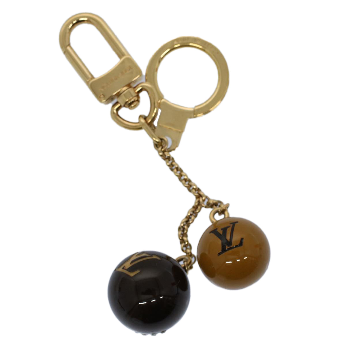 LOUIS VUITTON Porte Cles Jack & Lucy Key Holder Brown Gold M65376 LV 55174