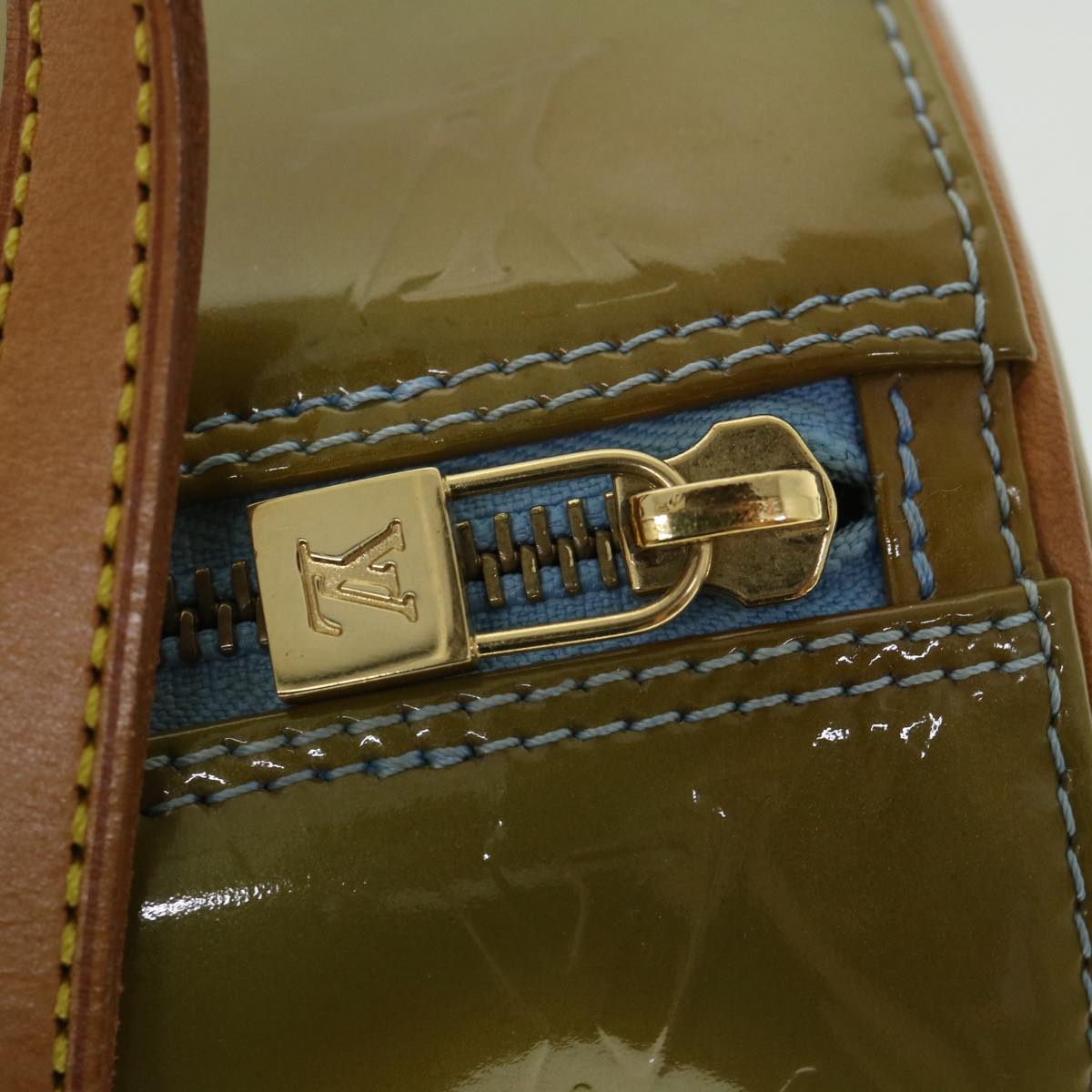 LOUIS VUITTON Monogram Vernis Bedford Hand Bag Baby Blue M91007 LV 55191