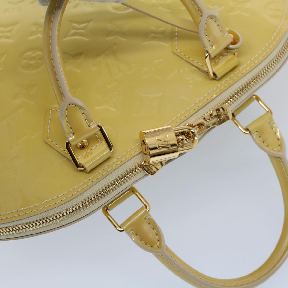 LOUIS VUITTON Monogram Vernis Alma PM Hand Bag Broncorail M91445 LV 55192