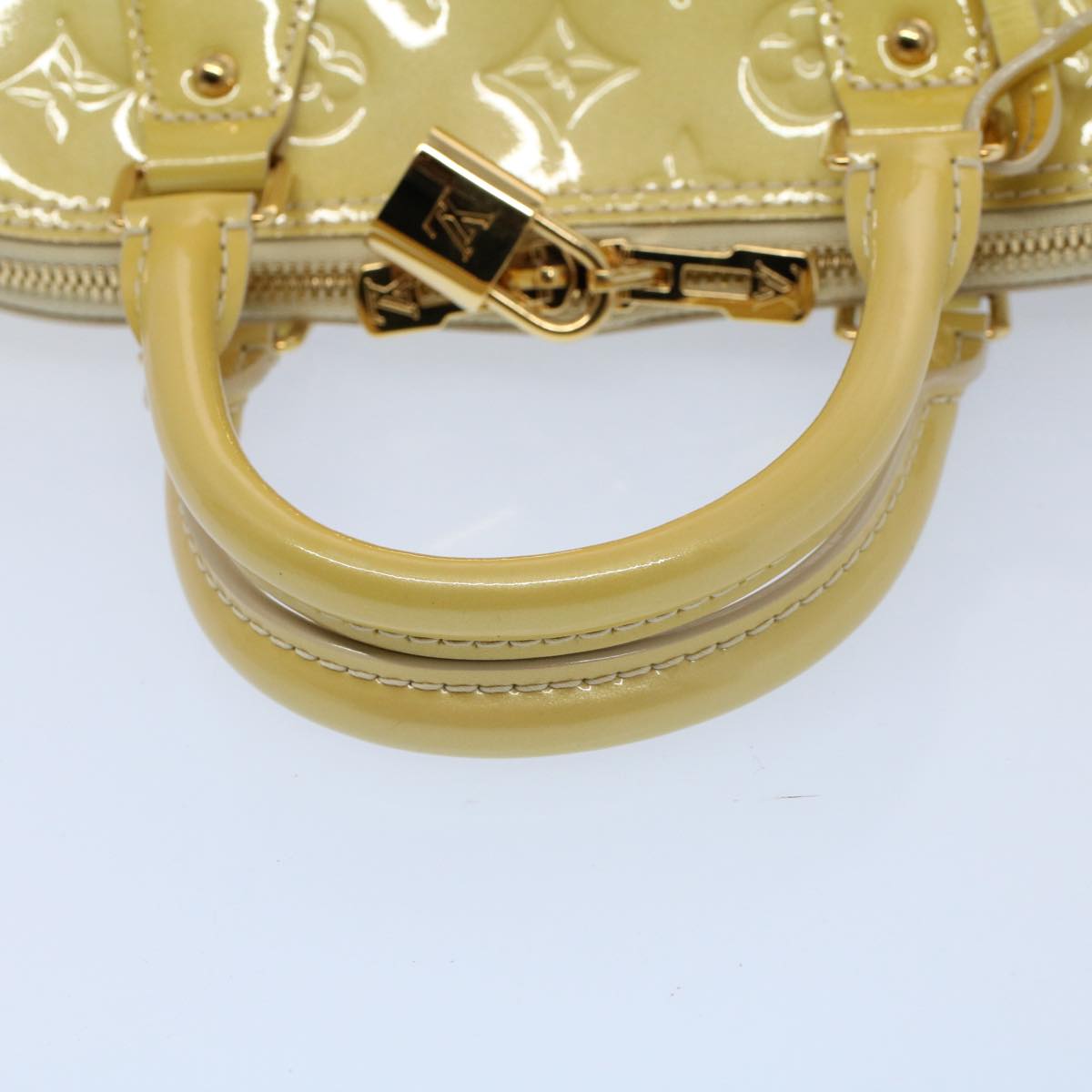 LOUIS VUITTON Monogram Vernis Alma PM Hand Bag Broncorail M91445 LV 55192