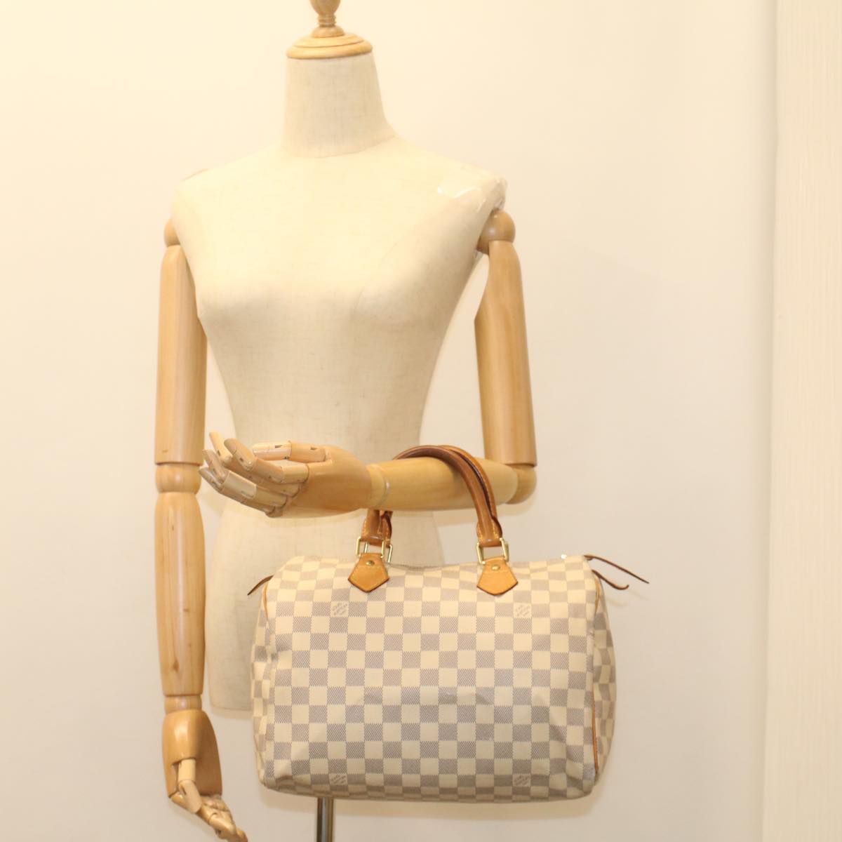 LOUIS VUITTON Damier Azur Speedy 30 Hand Bag N41533 LV 55195