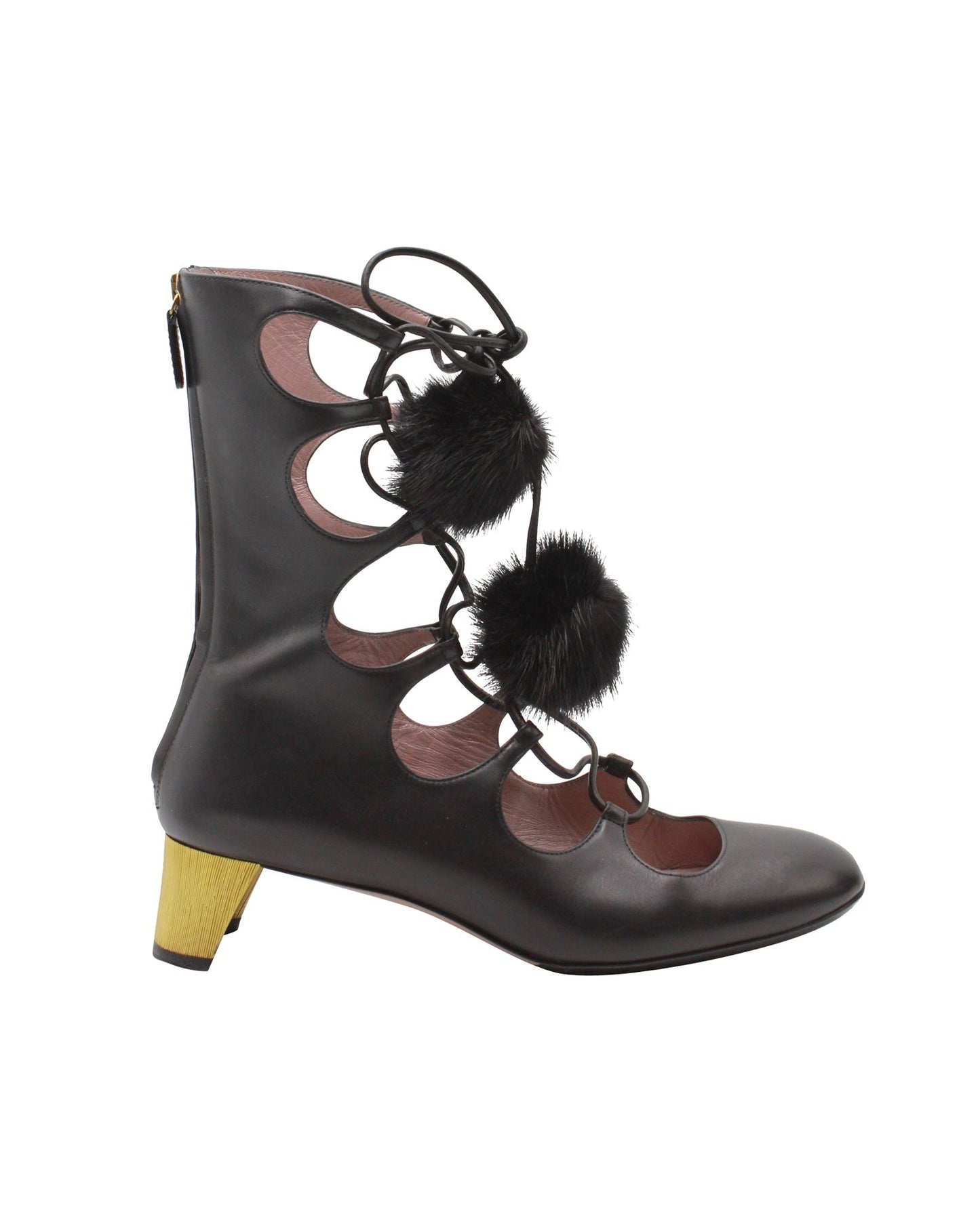 Luxury Gucci Trending 2025 Heloise Lace-up Gladiator Boots In Black Leather