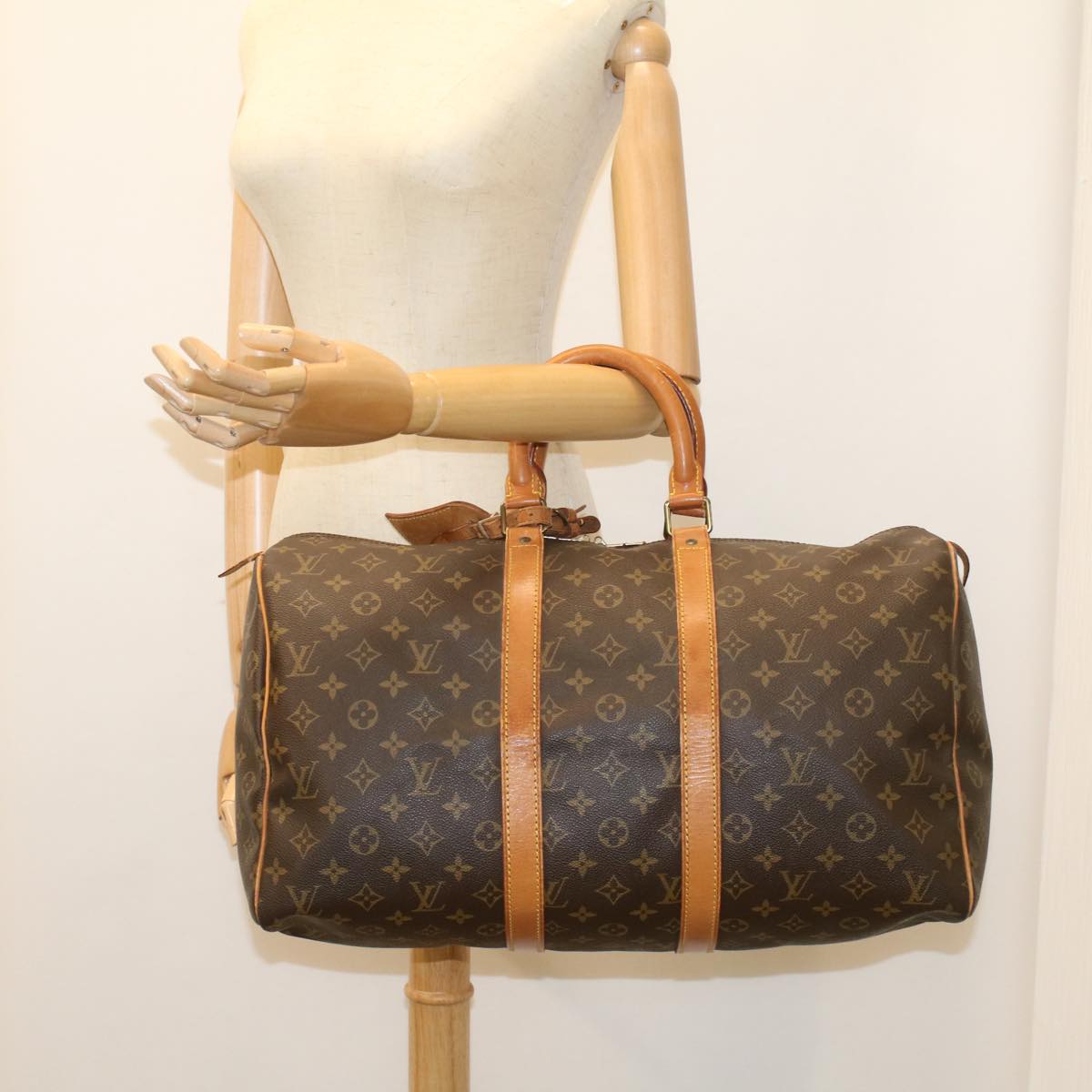 LOUIS VUITTON Monogram Keepall 45 Boston Bag M41428 LV 55208