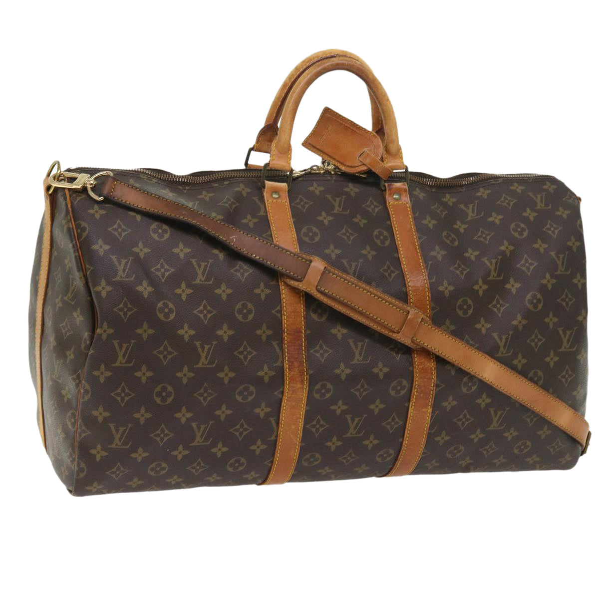 LOUIS VUITTON Monogram Keepall Bandouliere 55 Boston Bag M41414 LV 55220