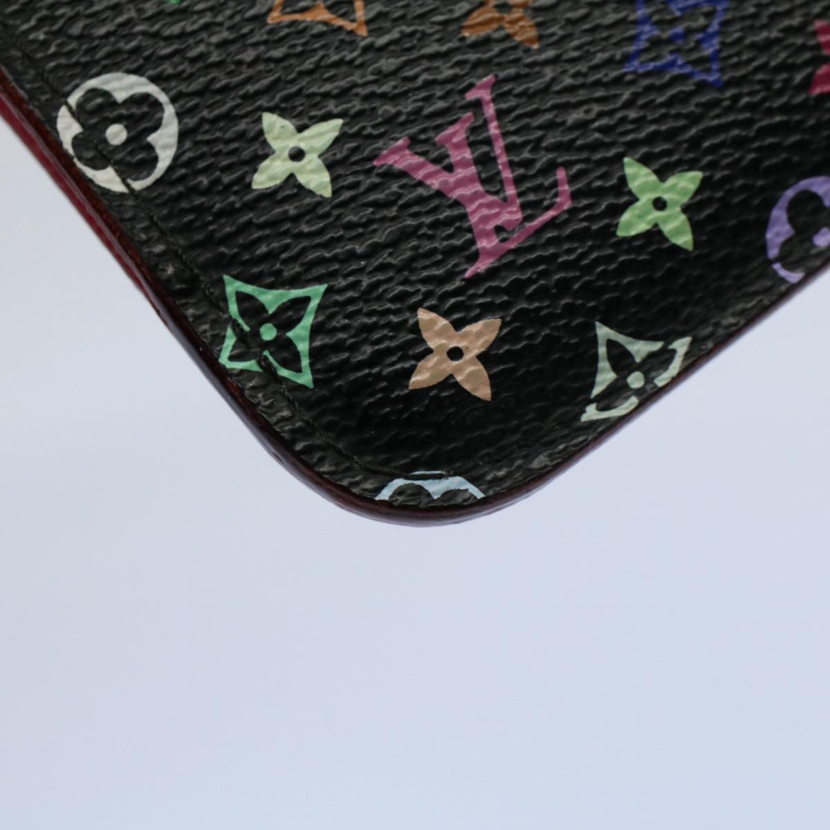 LOUIS VUITTON Multicolor Pochette Cles NM Coin Purse Black M60279 LV 55266