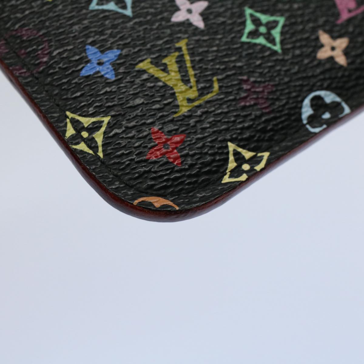 LOUIS VUITTON Multicolor Pochette Cles NM Coin Purse Black M60279 LV 55266