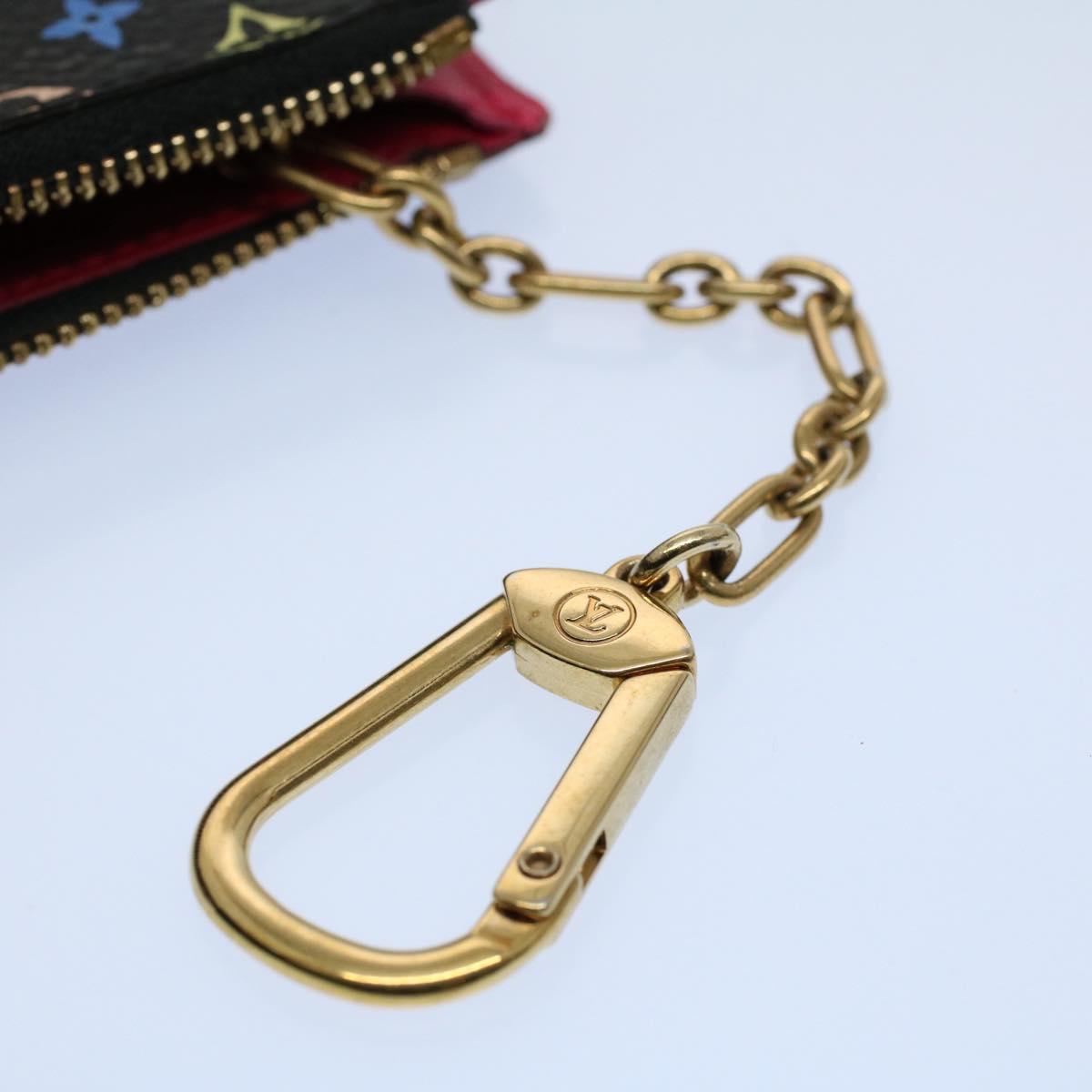 LOUIS VUITTON Multicolor Pochette Cles NM Coin Purse Black M60279 LV 55266