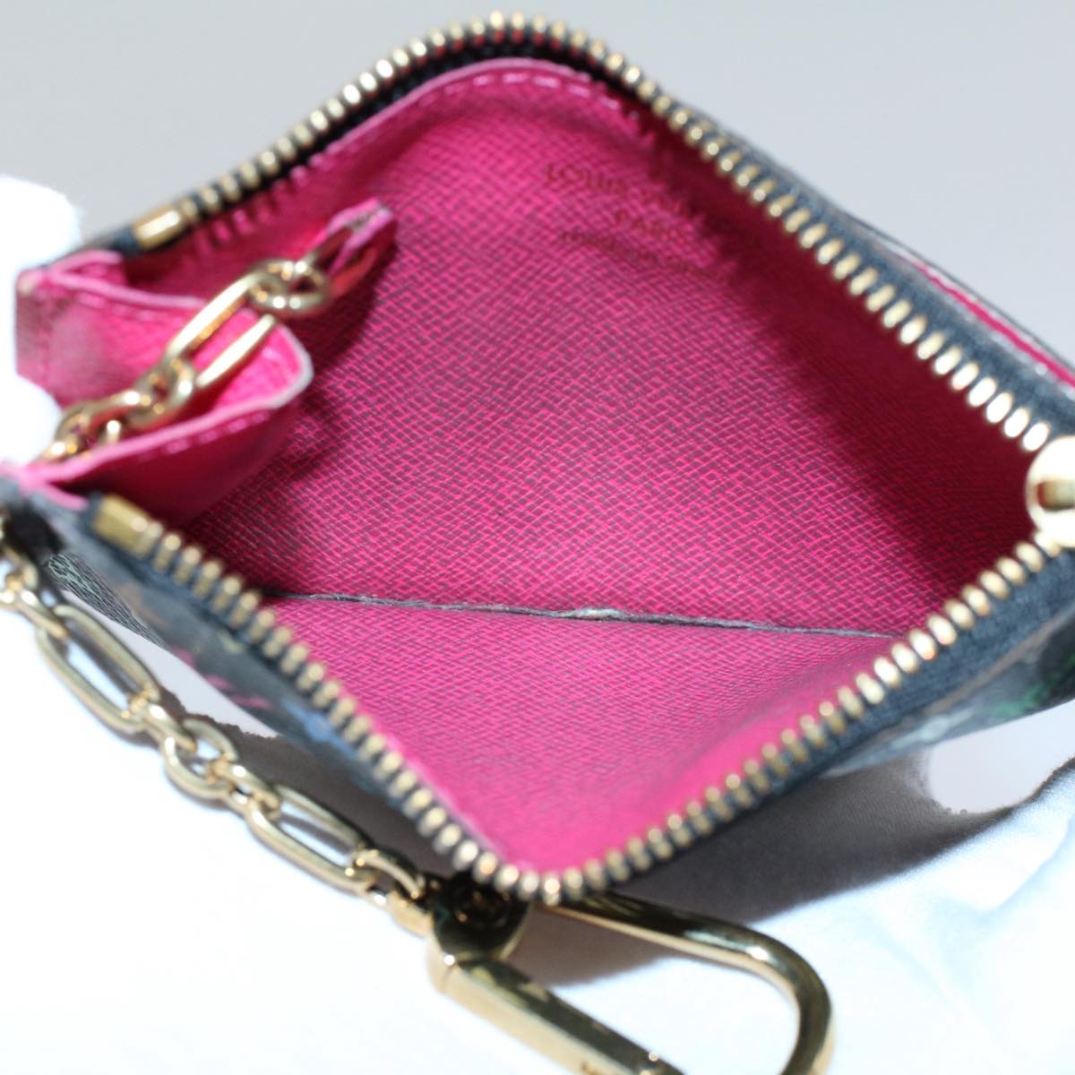 LOUIS VUITTON Multicolor Pochette Cles NM Coin Purse Black M60279 LV 55266