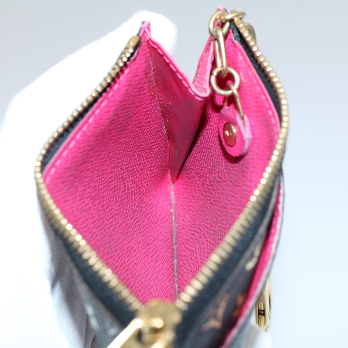 LOUIS VUITTON Multicolor Pochette Cles NM Coin Purse Black M60279 LV 55266