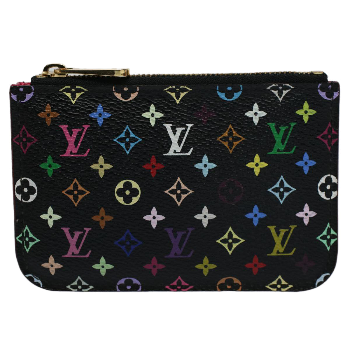 LOUIS VUITTON Multicolor Pochette Cles NM Coin Purse Black M60279 LV 55266