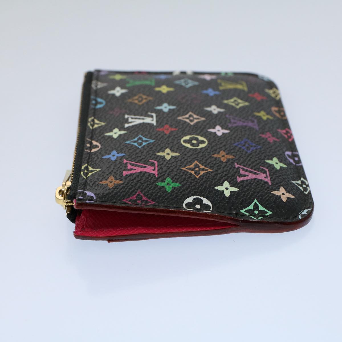 LOUIS VUITTON Multicolor Pochette Cles NM Coin Purse Black M60279 LV 55266